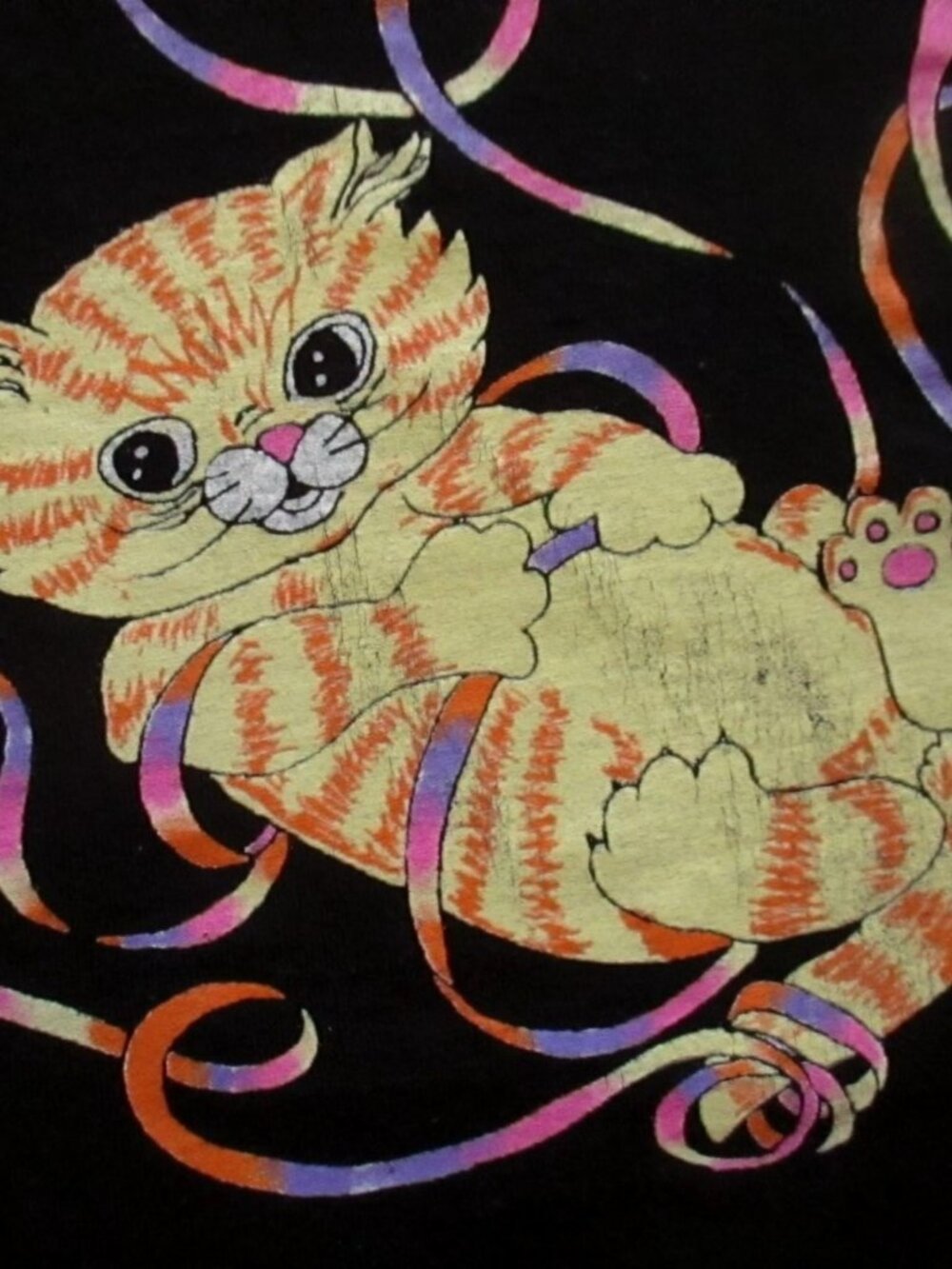 True Vintage T-Shirt Large Kittens Jenna Lane Cat Ribbons 1990's Nerd Granny